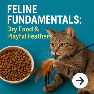 Feline Fundamentals: Dry Food & Playful Feathers