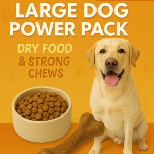 Large Dog Power Pack: Dry Food & Strong Chews